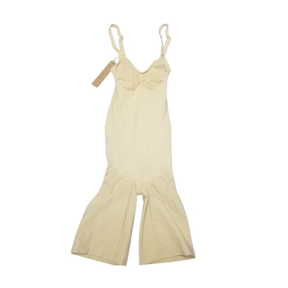 Skims Everyday Sculpt MID THIGH BODYSUIT Top Shapewear Sand Tan Small NWT
